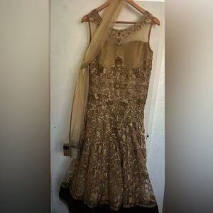 Large size Anarkali Indian Pakistani  Gold long gown dress India Pakistani dress